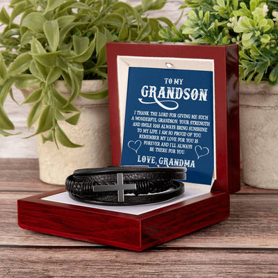 Load image into Gallery viewer, To My Grandson Bracelet from Grandma, I Thank the Lord for Giving Me Such a Wonderful Grandson
