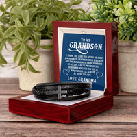 Load image into Gallery viewer, To My Grandson Bracelet from Grandma, I Thank the Lord for Giving Me Such a Wonderful Grandson
