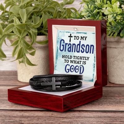 Load image into Gallery viewer, To My Grandson Bracelet from Grandparents, Hold Tightly to What Is Good
