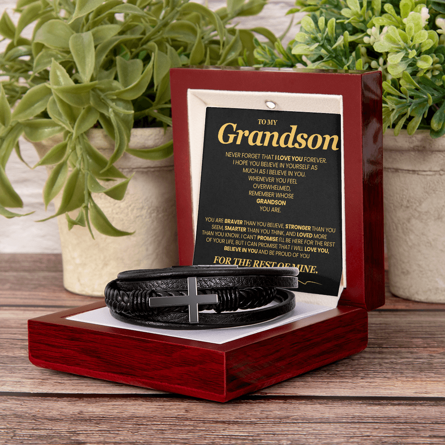 To My Grandson Bracelet, Meaningful Gift for Birthday, Graduation, Christmas from Grandparents