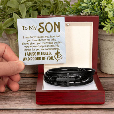 Load image into Gallery viewer, Son Bracelet from Mom and Dad, I Am So Blessed and Proud of You

