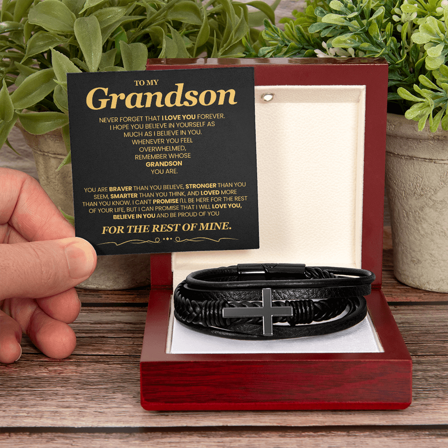 To My Grandson Bracelet, Meaningful Gift for Birthday, Graduation, Christmas from Grandparents