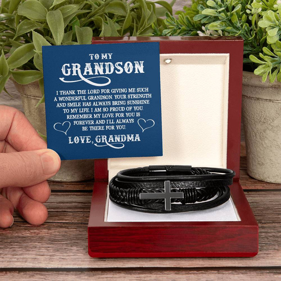 To My Grandson Bracelet from Grandma, I Thank the Lord for Giving Me Such a Wonderful Grandson