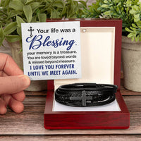 Load image into Gallery viewer, Men&#39;s Cross Bracelet - Your Life Was a Men&#39;s Cross Bracelet
