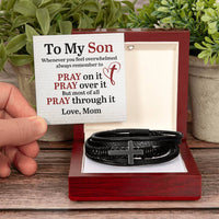 Load image into Gallery viewer, To My Son Bracelet from Mom, Pray on It, Pray Over It, But Most of All Pray Through It

