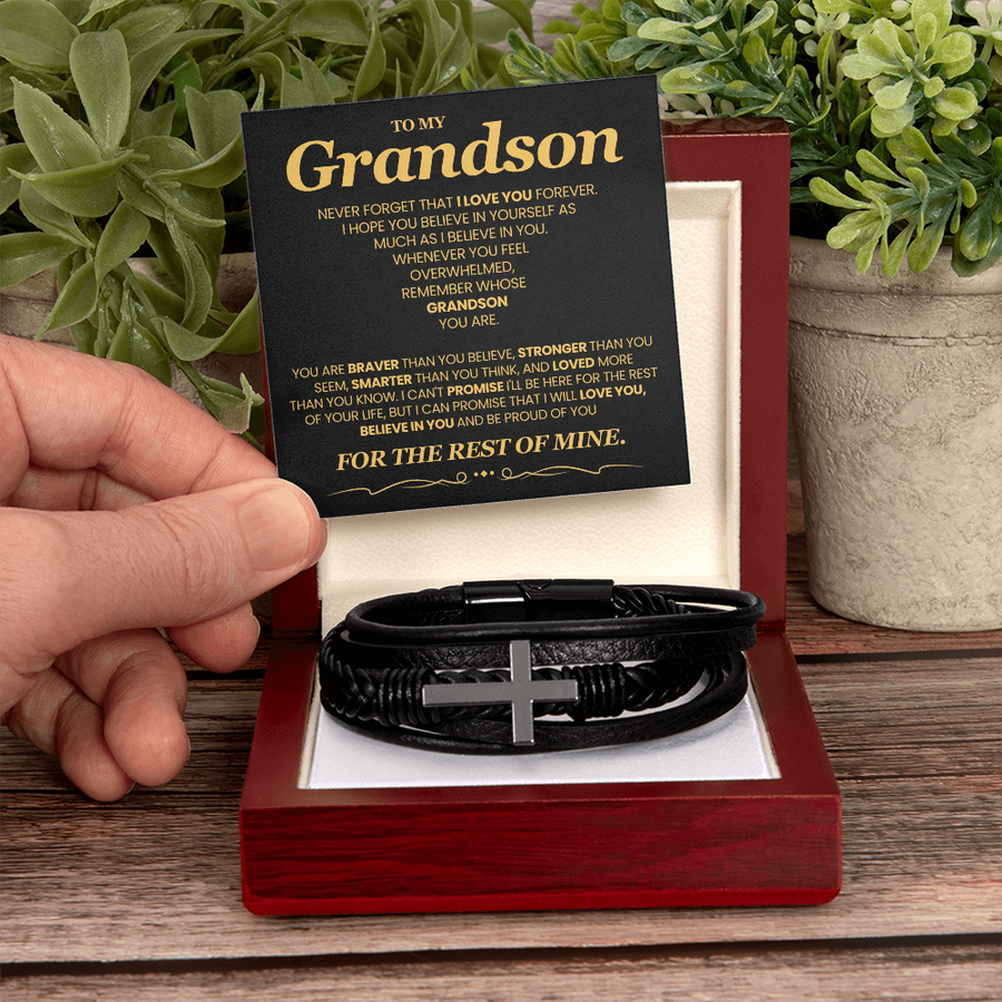 To My Grandson Bracelet, Meaningful Gift for Birthday, Graduation, Christmas from Grandparents
