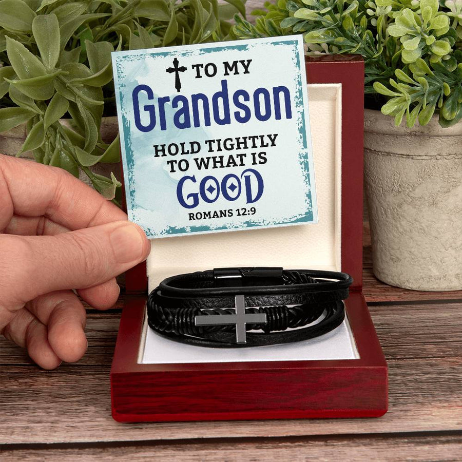 To My Grandson Bracelet from Grandparents, Hold Tightly to What Is Good