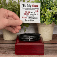 Load image into Gallery viewer, To My Son Bracelet from Mom, Pray on It, Pray Over It, But Most of All Pray Through It
