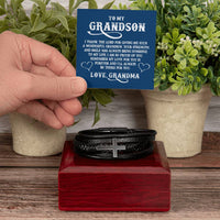 Load image into Gallery viewer, To My Grandson Bracelet from Grandma, I Thank the Lord for Giving Me Such a Wonderful Grandson
