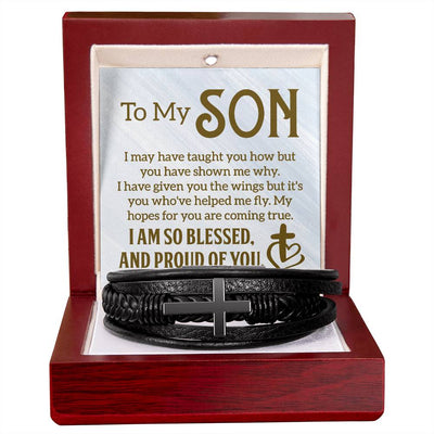 Load image into Gallery viewer, Son Bracelet from Mom and Dad, I Am So Blessed and Proud of You
