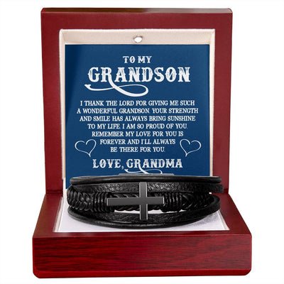 Load image into Gallery viewer, To My Grandson Bracelet from Grandma, I Thank the Lord for Giving Me Such a Wonderful Grandson
