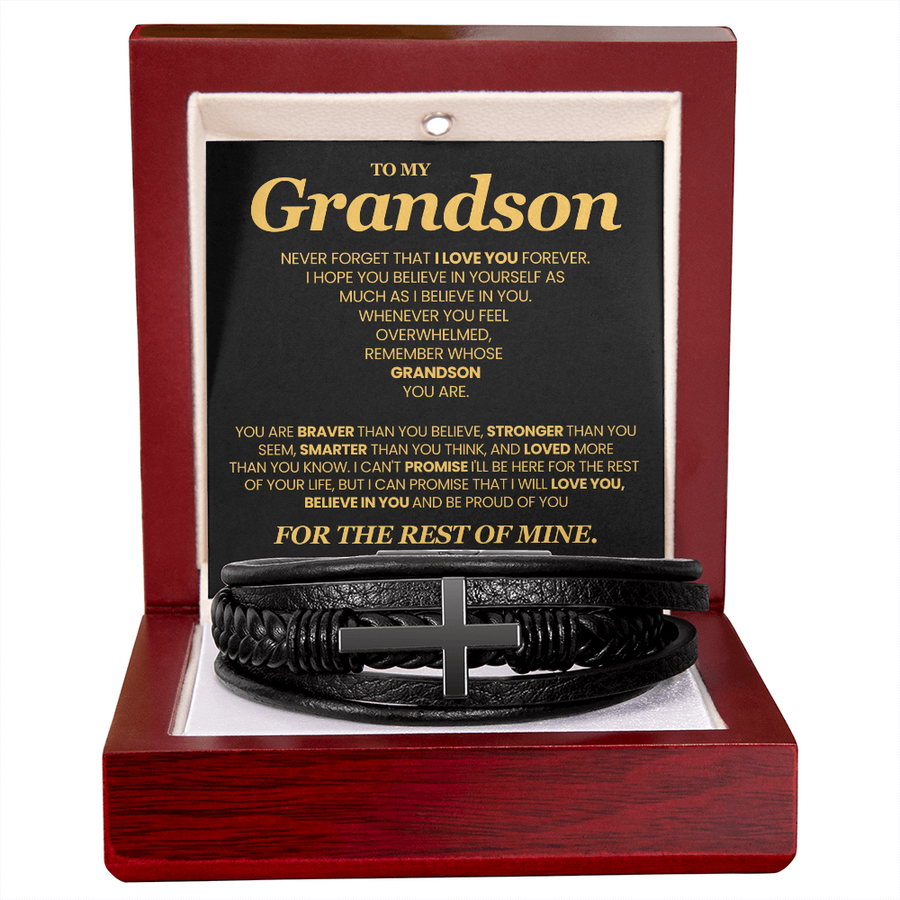 To My Grandson Bracelet, Meaningful Gift for Birthday, Graduation, Christmas from Grandparents