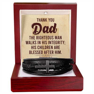 Load image into Gallery viewer, To My Dad Men&amp;#39;s Cross Bracelet - Bible Verse Catholic
