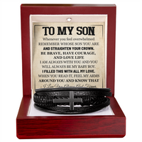 Load image into Gallery viewer, Mother to Son Leather Bracelet, Men Birthday Bracelet for Son from Mom and Dad
