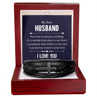 Load image into Gallery viewer, To My Husband Men&#39;s Cross Bracelet - Your Love in Not Just
