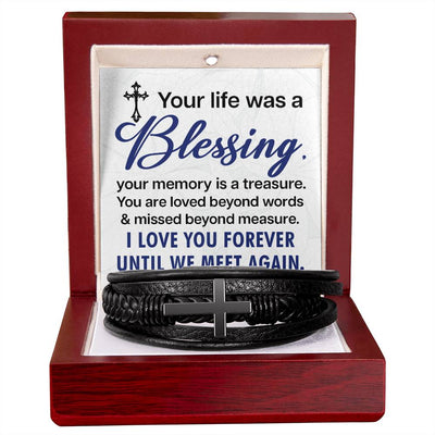 Load image into Gallery viewer, Men&amp;#39;s Cross Bracelet - Your Life Was a Men&amp;#39;s Cross Bracelet
