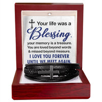 Load image into Gallery viewer, Men&#39;s Cross Bracelet - Your Life Was a Men&#39;s Cross Bracelet
