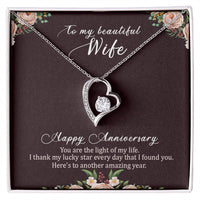 Load image into Gallery viewer, To My Beautiful Wife Necklace from Husband, Happy Anniversary GIfts
