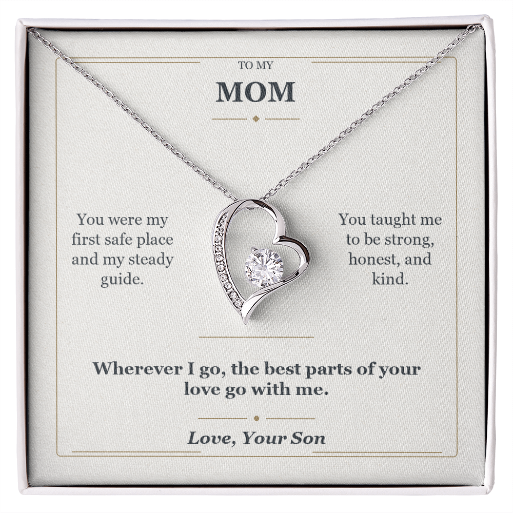 To My Mom Forever Love Necklace from Son | My First Safe Place Gift