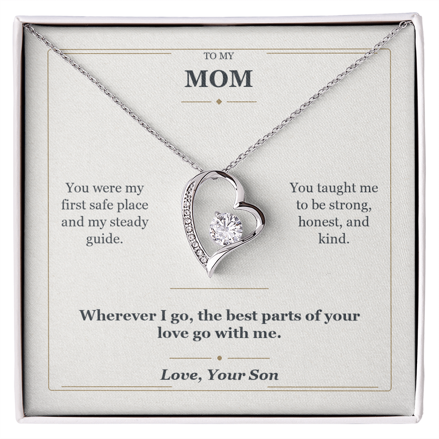 To My Mom Forever Love Necklace from Son | My First Safe Place Gift