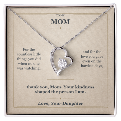 Load image into Gallery viewer, To My Mom Forever Love Necklace from Daughter | Thank You for Everything
