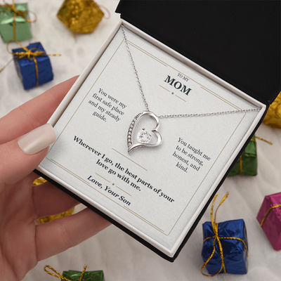 Load image into Gallery viewer, To My Mom Forever Love Necklace from Son | My First Safe Place Gift
