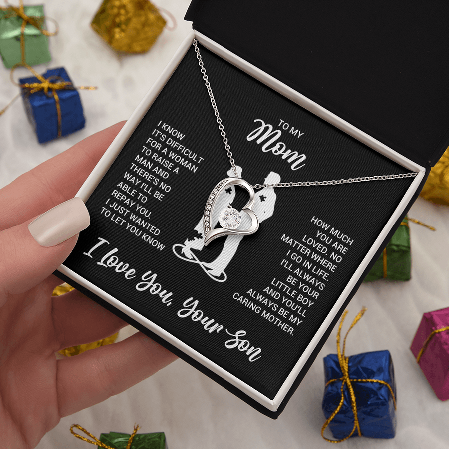 To My Mom Necklace from Son, Necklace for Mother from Son Jewelry Gifts for Mother's Day, Christmas