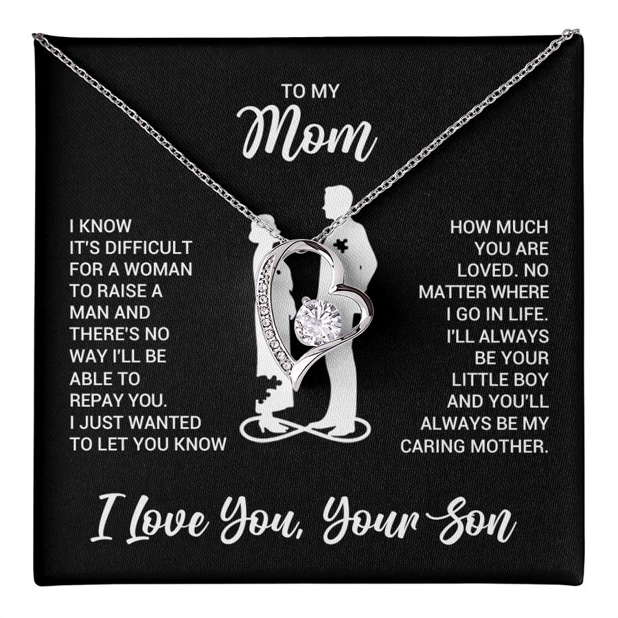 To My Mom Necklace from Son, Necklace for Mother from Son Jewelry Gifts for Mother's Day, Christmas