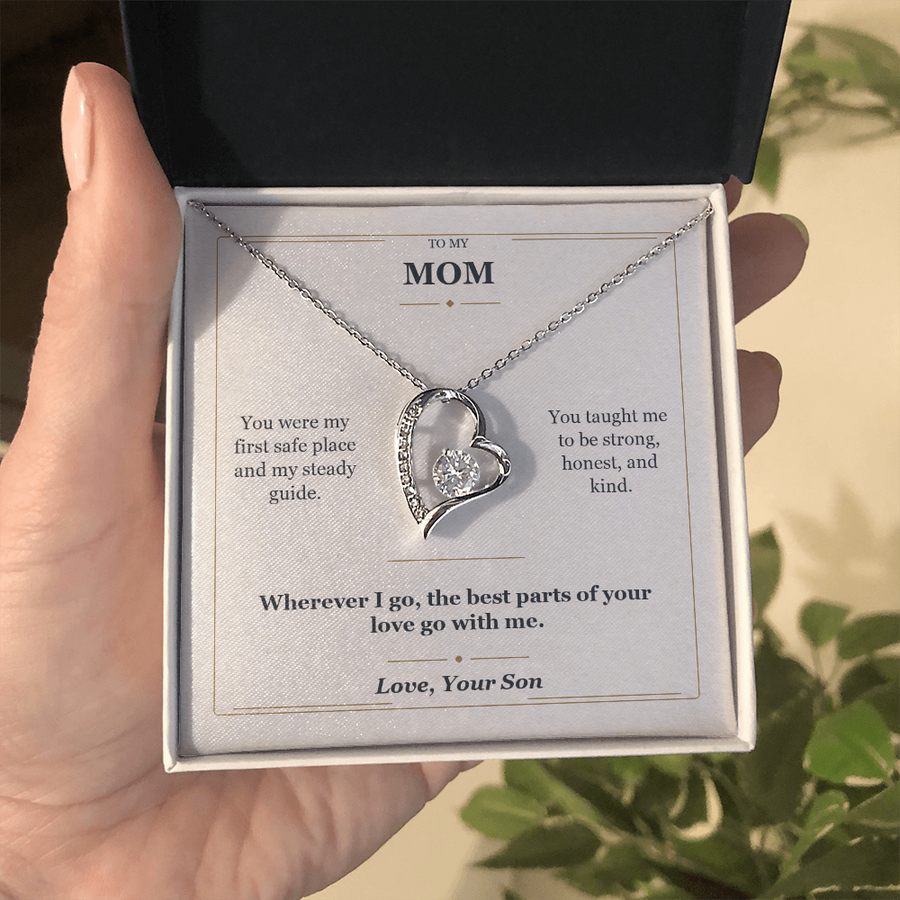 To My Mom Forever Love Necklace from Son | My First Safe Place Gift