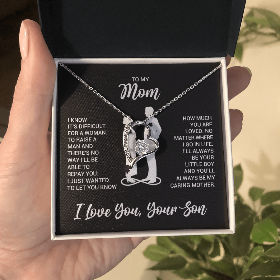 To My Mom Necklace from Son, Necklace for Mother from Son Jewelry Gifts for Mother's Day, Christmas