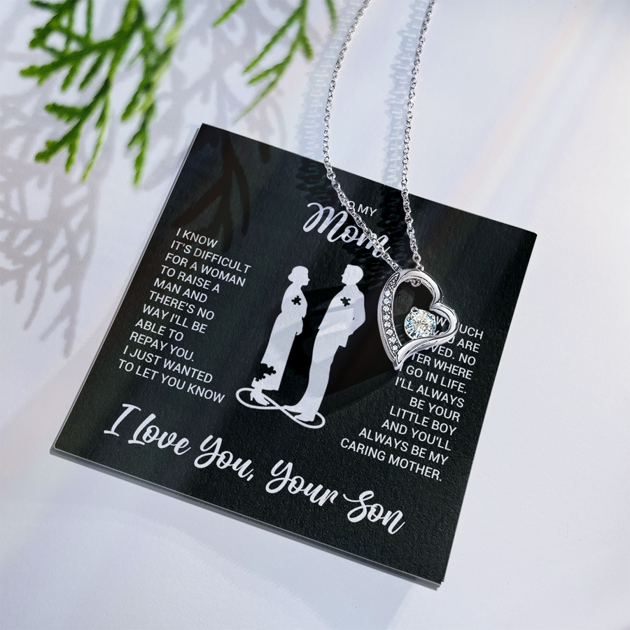 To My Mom Necklace from Son, Necklace for Mother from Son Jewelry Gifts for Mother's Day, Christmas