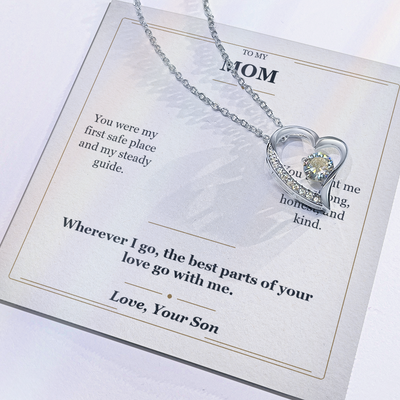 Load image into Gallery viewer, To My Mom Forever Love Necklace from Son | My First Safe Place Gift

