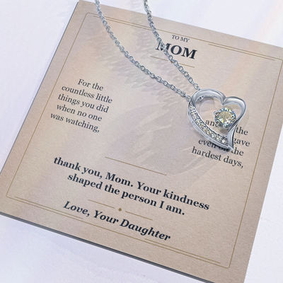 Load image into Gallery viewer, To My Mom Forever Love Necklace from Daughter | Thank You for Everything
