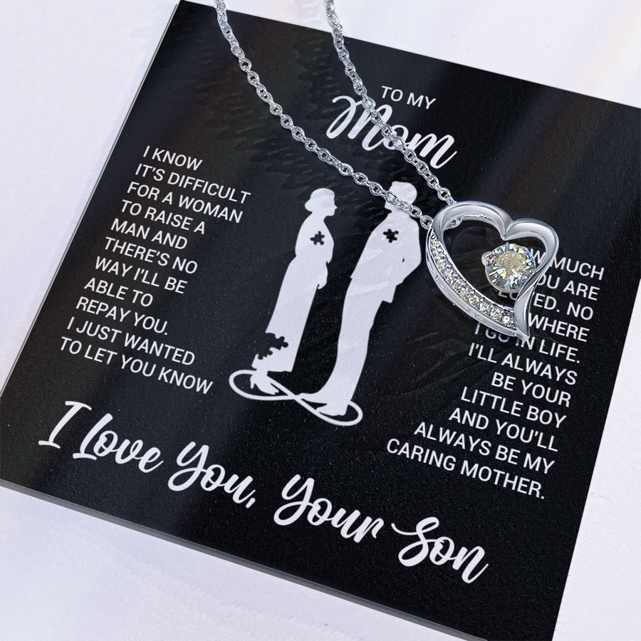 To My Mom Necklace from Son, Necklace for Mother from Son Jewelry Gifts for Mother's Day, Christmas