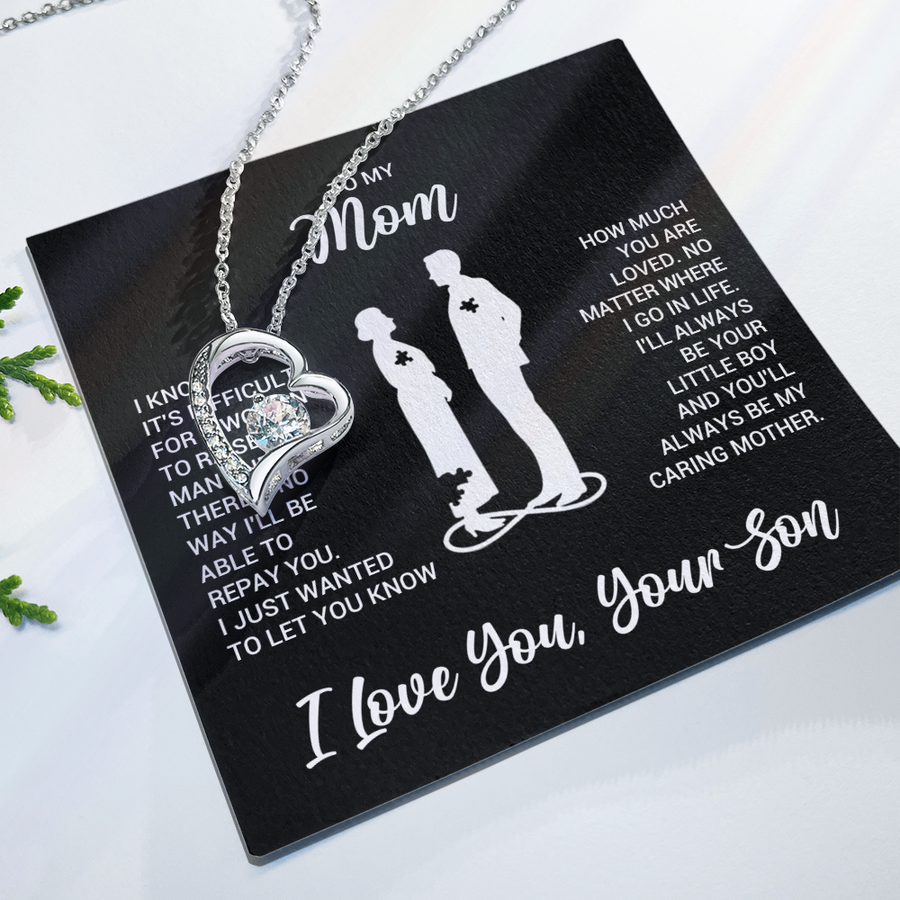 To My Mom Necklace from Son, Necklace for Mother from Son Jewelry Gifts for Mother's Day, Christmas