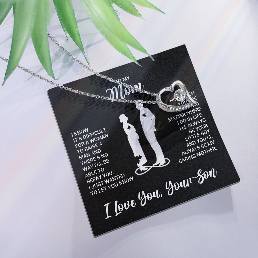To My Mom Necklace from Son, Necklace for Mother from Son Jewelry Gifts for Mother's Day, Christmas