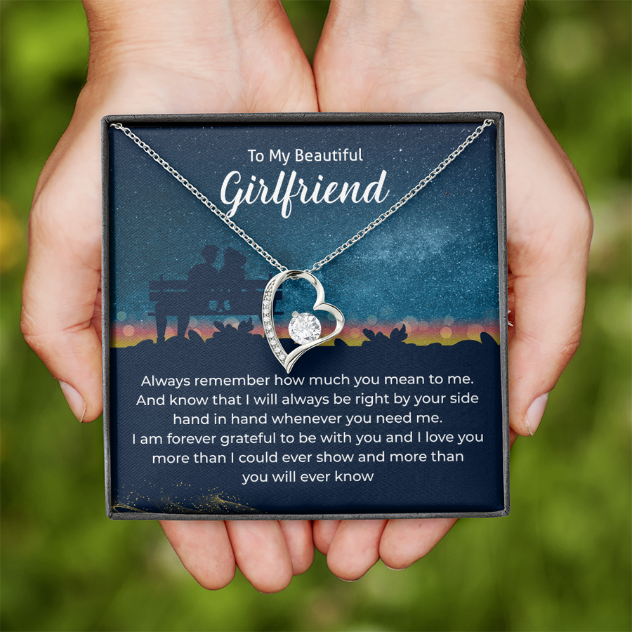 To My Girlfriend Necklace Xmas Gifts, I Love You More Than I Could Show & More Than You Ever Know