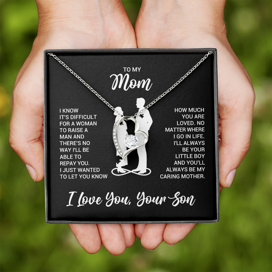 To My Mom Necklace from Son, Necklace for Mother from Son Jewelry Gifts for Mother's Day, Christmas