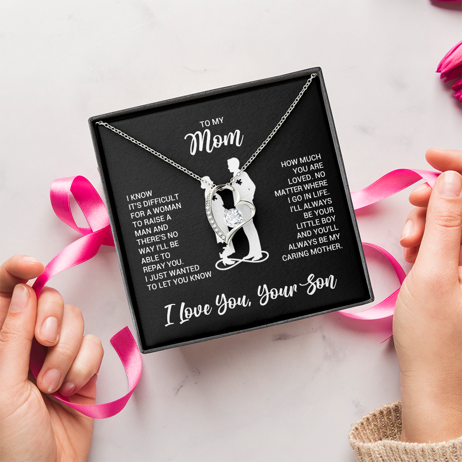 To My Mom Necklace from Son, Necklace for Mother from Son Jewelry Gifts for Mother's Day, Christmas