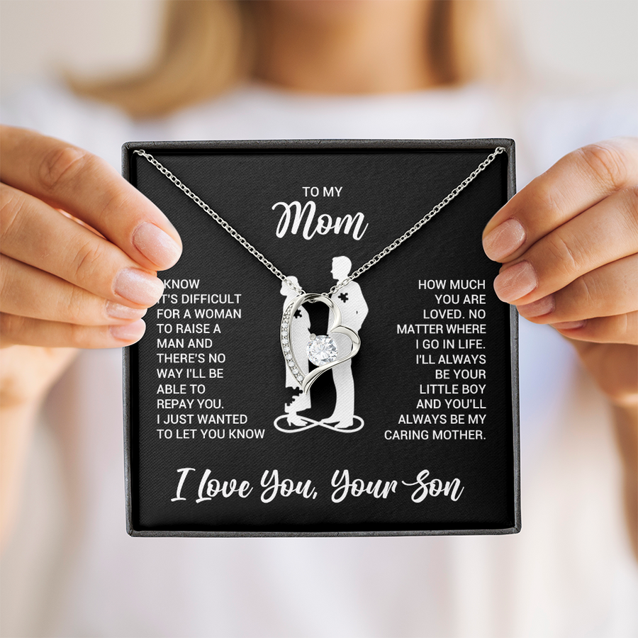To My Mom Necklace from Son, Necklace for Mother from Son Jewelry Gifts for Mother's Day, Christmas