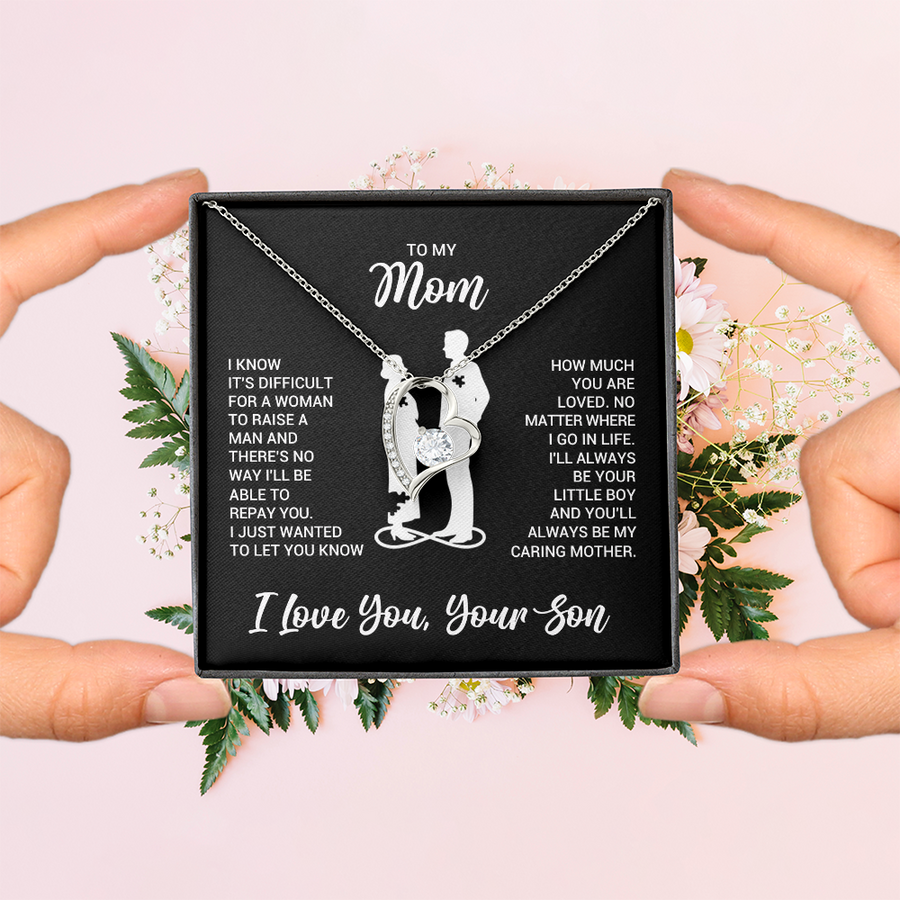 To My Mom Necklace from Son, Necklace for Mother from Son Jewelry Gifts for Mother's Day, Christmas