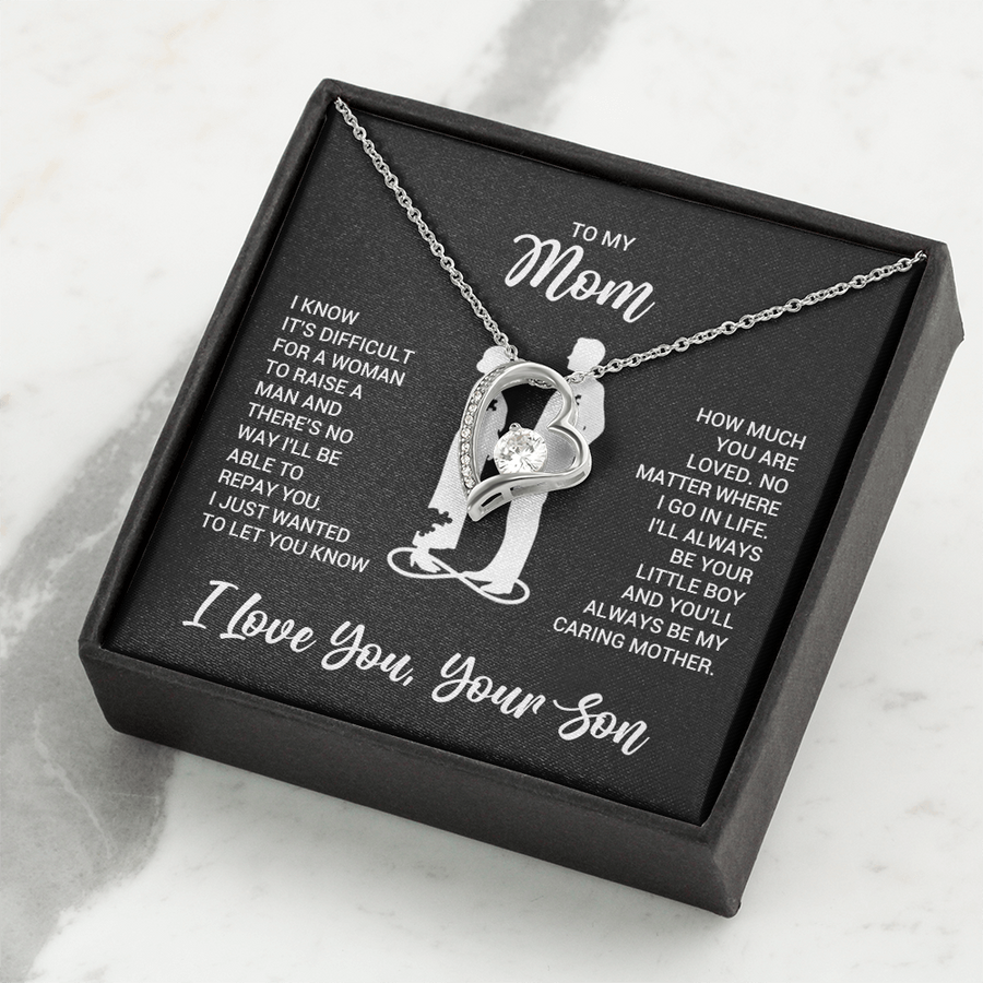 To My Mom Necklace from Son, Necklace for Mother from Son Jewelry Gifts for Mother's Day, Christmas