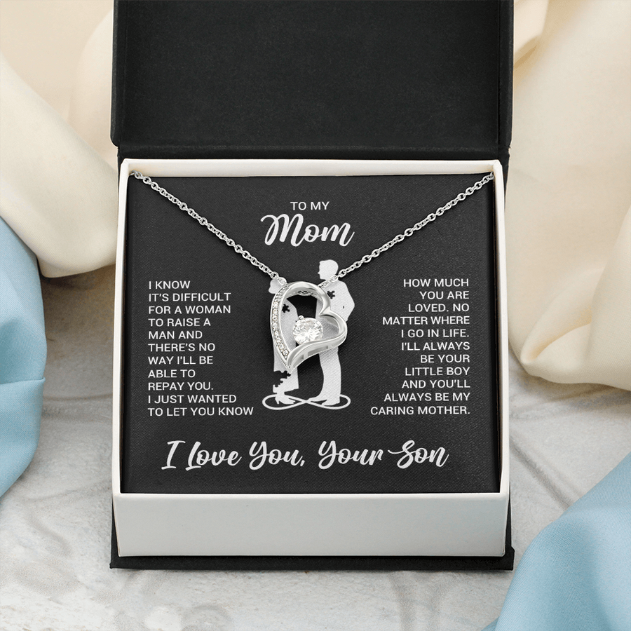 To My Mom Necklace from Son, Necklace for Mother from Son Jewelry Gifts for Mother's Day, Christmas