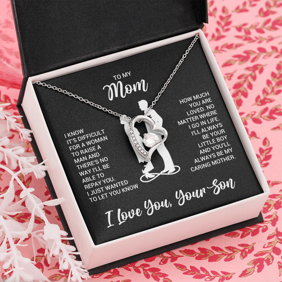 To My Mom Necklace from Son, Necklace for Mother from Son Jewelry Gifts for Mother's Day, Christmas