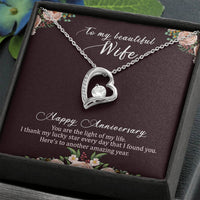 Load image into Gallery viewer, To My Beautiful Wife Necklace from Husband, Happy Anniversary GIfts
