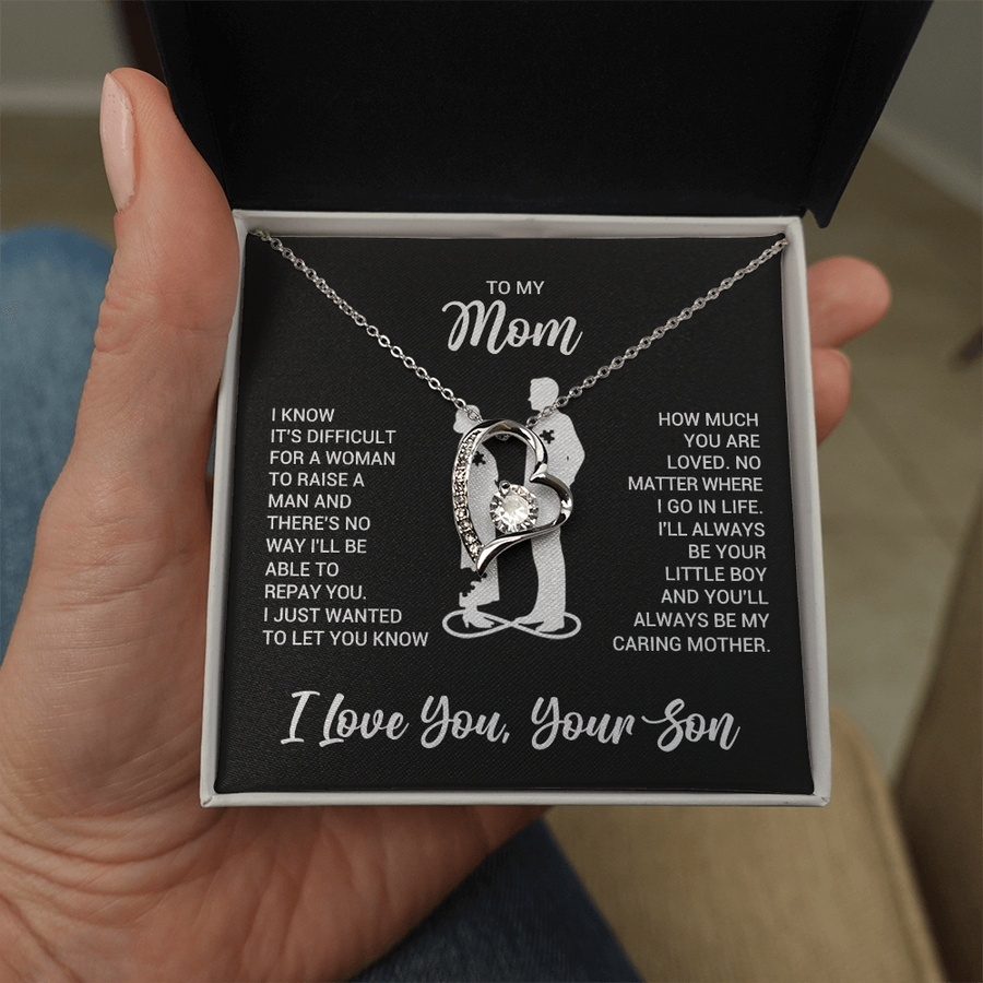 To My Mom Necklace from Son, Necklace for Mother from Son Jewelry Gifts for Mother's Day, Christmas