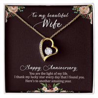 Load image into Gallery viewer, To My Beautiful Wife Necklace from Husband, Happy Anniversary GIfts
