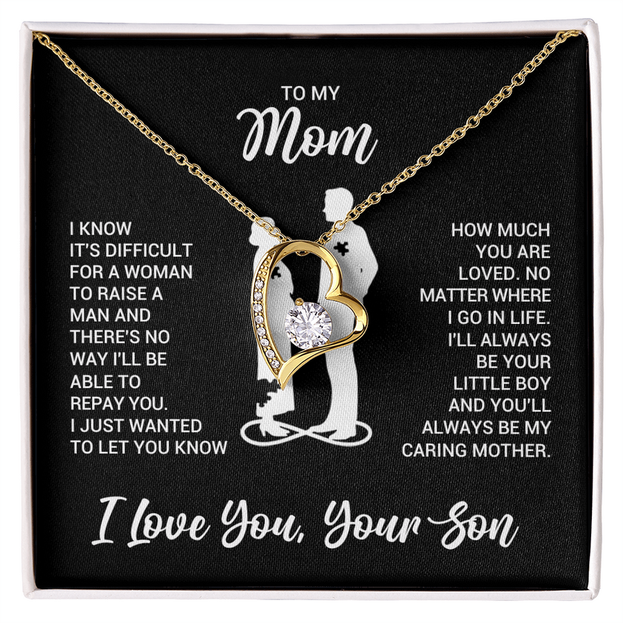 To My Mom Necklace from Son, Necklace for Mother from Son Jewelry Gifts for Mother's Day, Christmas