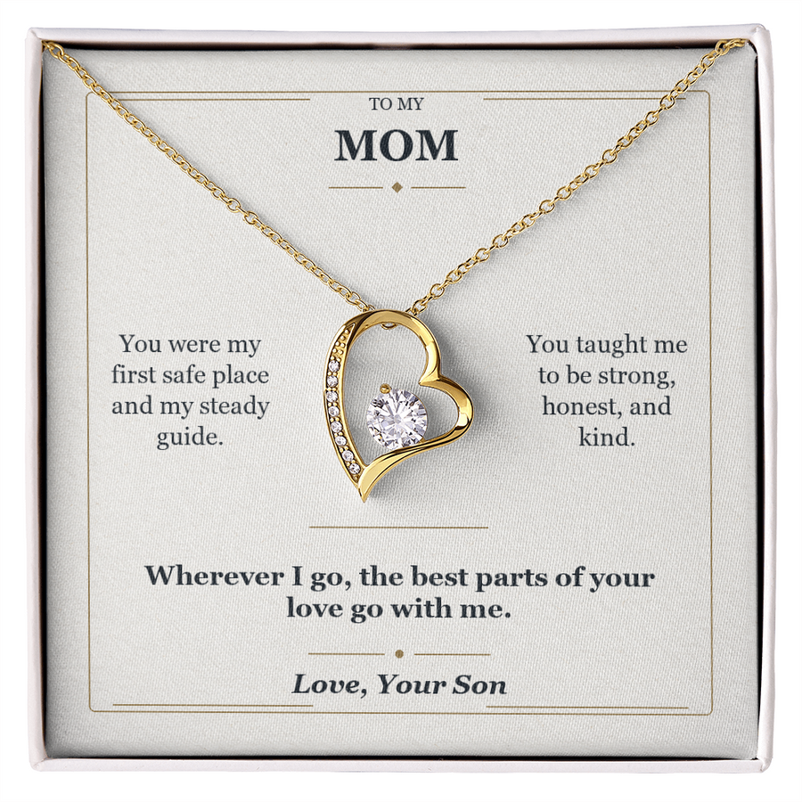 To My Mom Forever Love Necklace from Son | My First Safe Place Gift