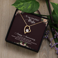 Load image into Gallery viewer, To My Beautiful Wife Necklace from Husband, Happy Anniversary GIfts
